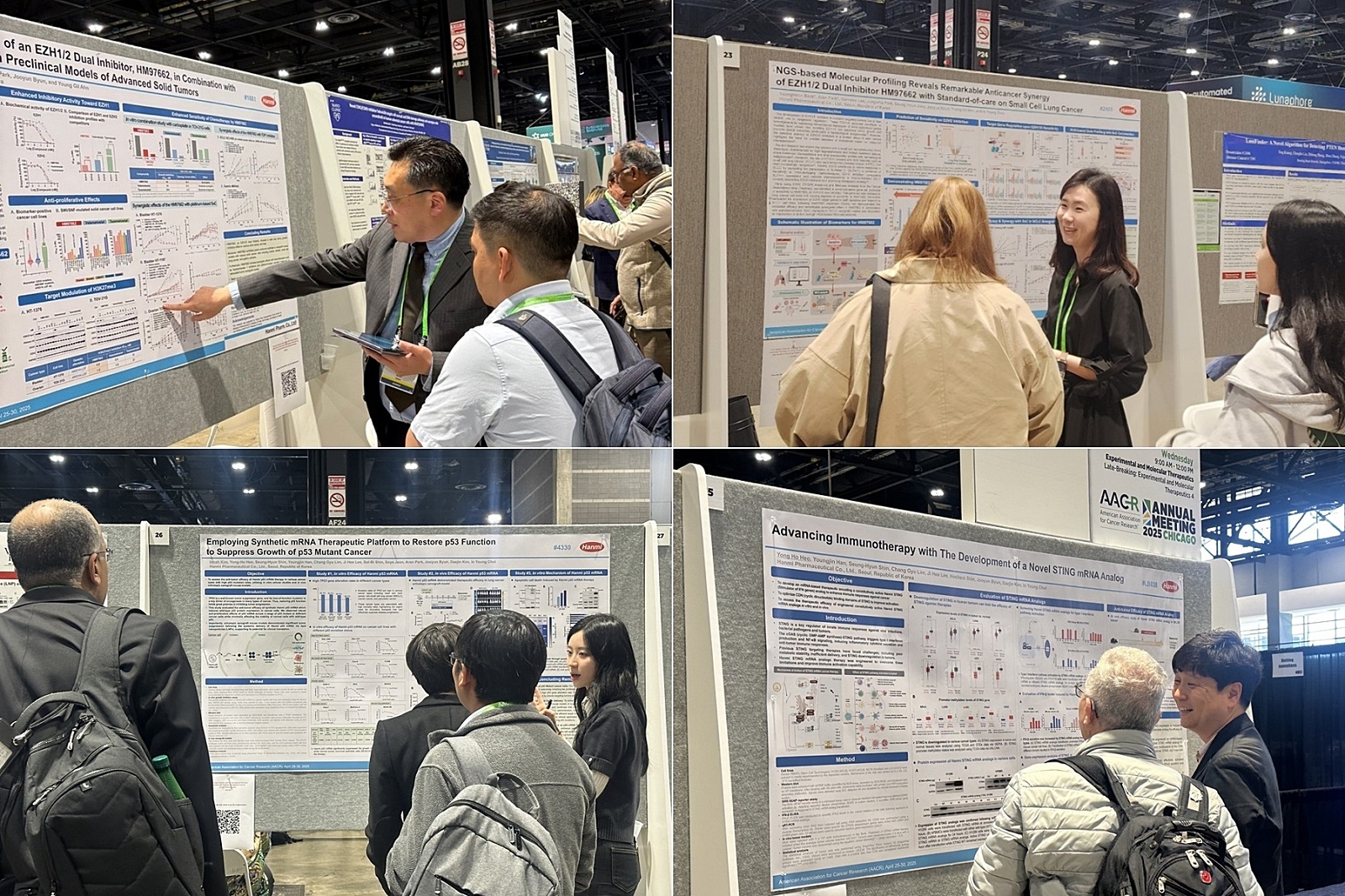 Researchers from Hanmi R&D Center explaining ther innovative anticancer drug research at AACR 2025.jpg